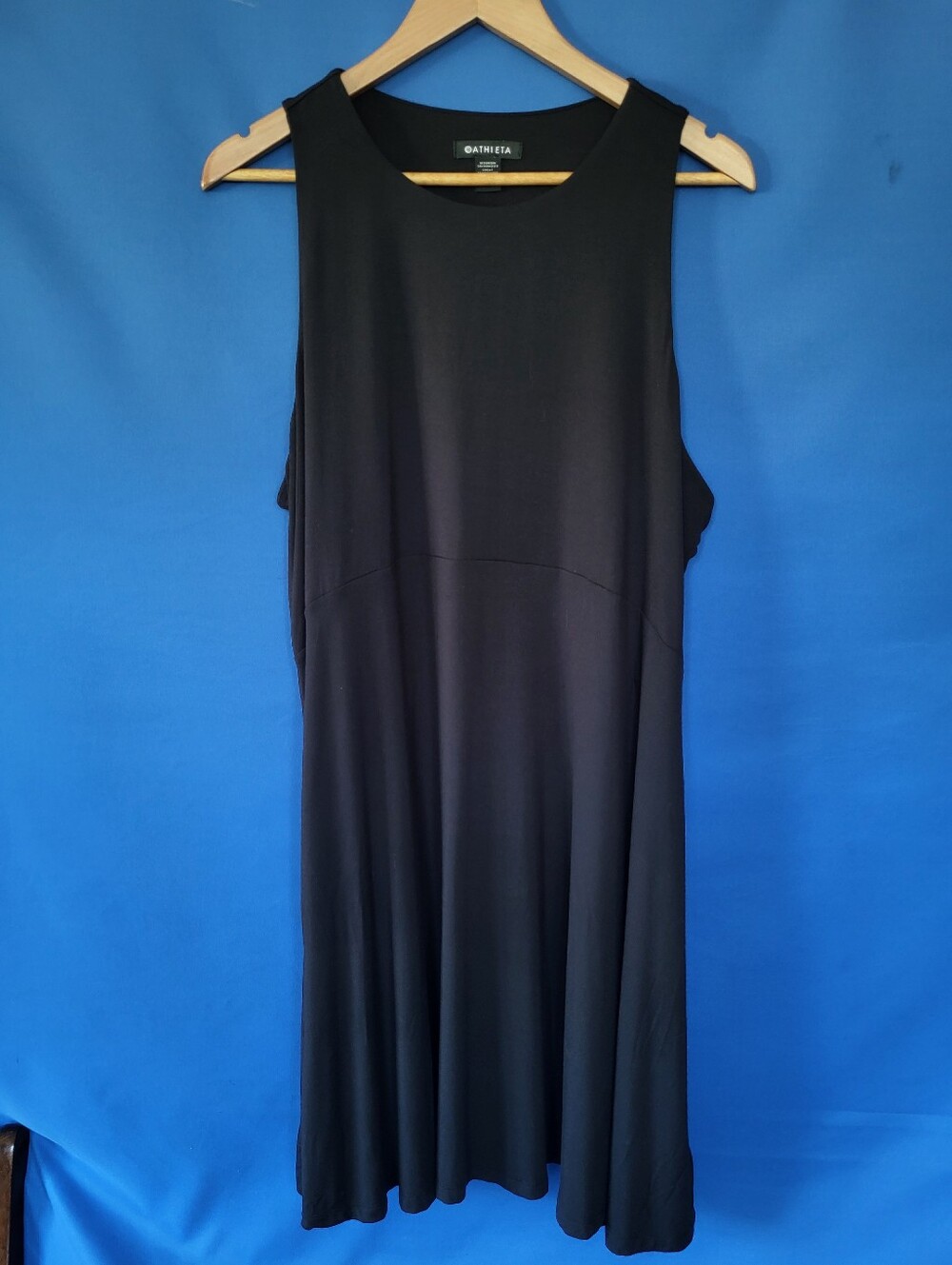 Athleta Santorini Thera Dress Black Size 1X Stretch Modal Spandex